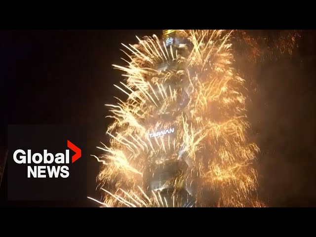 ⁣New Year's 2025: Taiwan displays dazzling fireworks over Taipei 101 Tower