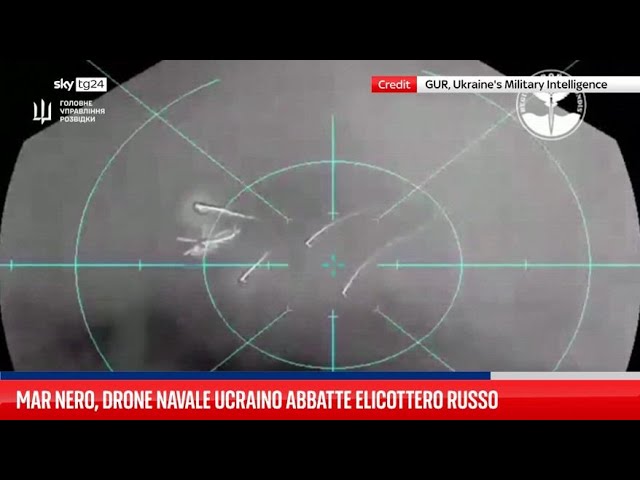 ⁣Mar Nero, drone navale ucraino abbatte elicottero russo