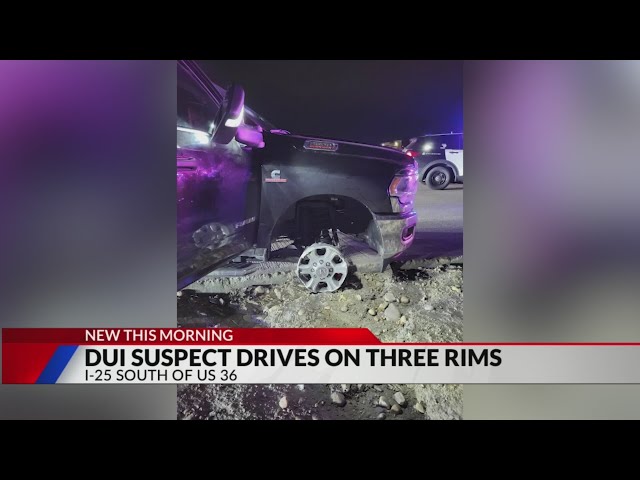 ⁣Suspected DUI driver drove on 3 rims after eluding police