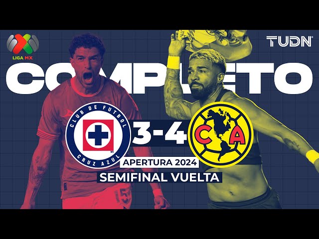 ⁣ Partido COMPLETO sin INTERRUPCIONES | Cruz Azul 3-4 América | AP2024 - Semifinal - Vuelta | TUDN