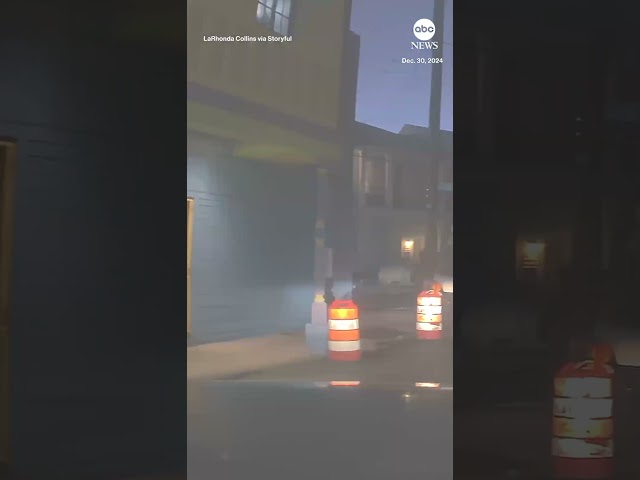 ⁣Dashcam captures collapse of multistory building in New Orleans