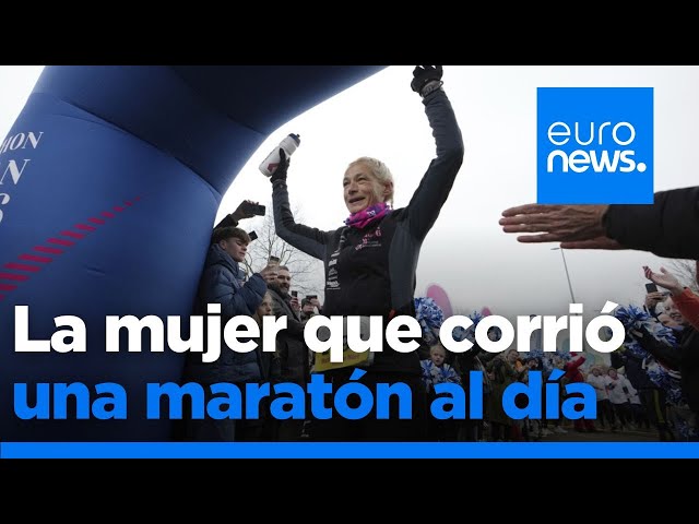 ⁣Hilde Dosogne bate el récord mundial tras correr una maratón durante todos los días de 2024