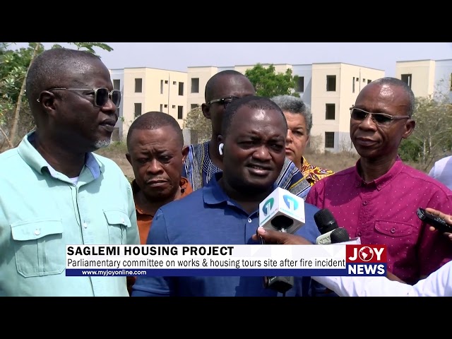 ⁣Saglemi housing project: Parliamentary committee on works & housing tours site after fire incide