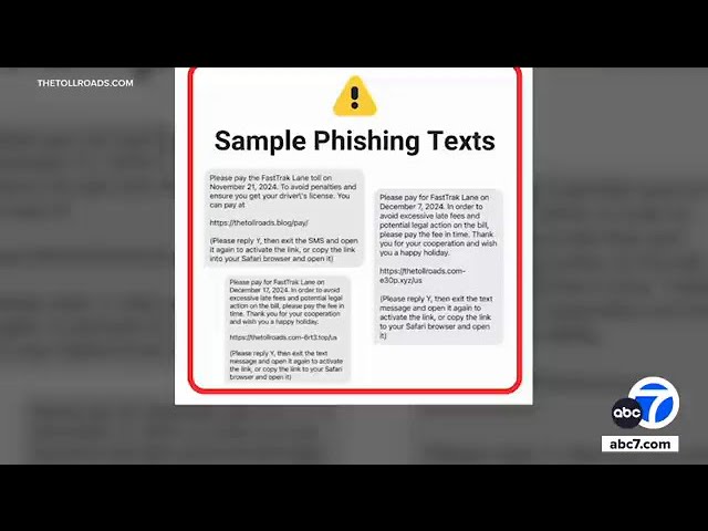 ⁣That text from The Toll Roads is likely a phishing scam