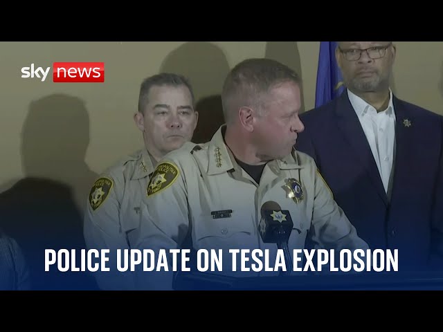 ⁣Police news conference after Tesla cybertruck explosion outside Trump hotel in Las Vegas - in full