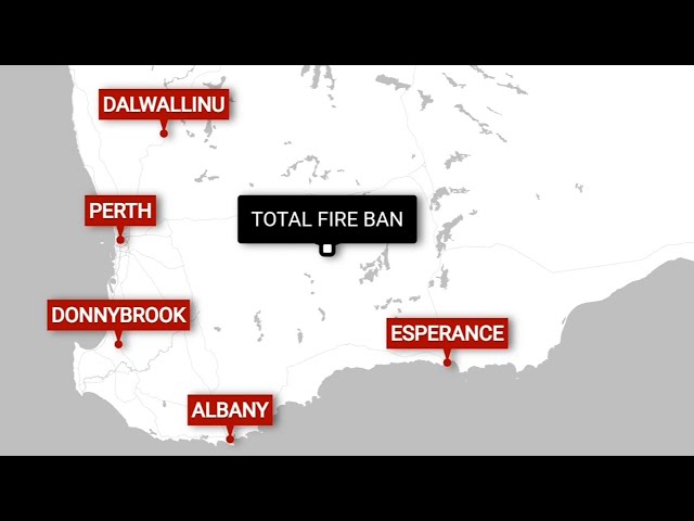 ⁣Total fire ban remains in place for areas east of Perth