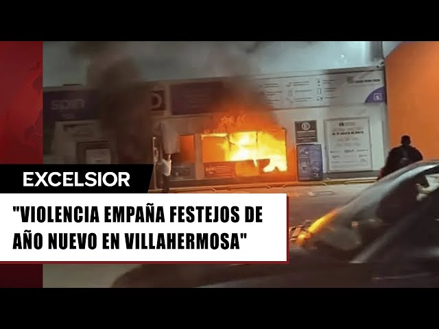 ⁣Incendio de 4 tiendas y autos arruinan festejos de Año Nuevo en Villahermosa