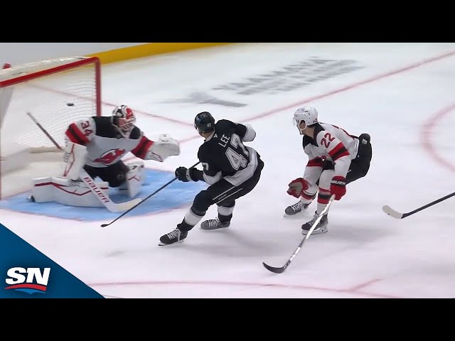 ⁣Kings' Andre Lee Nets First NHL Goal With Bar-Down Beauty