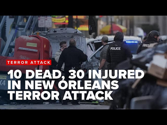 ⁣Man kills 10, injures 30 in New Orleans after driving into crowd in New Orleans