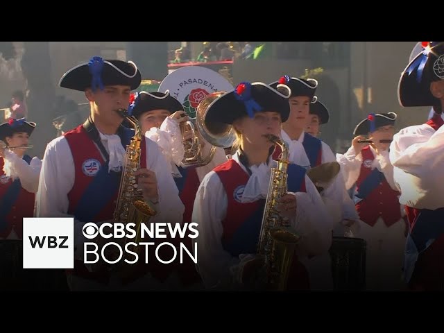 ⁣Musicians from across New England march at Rose Parade in California