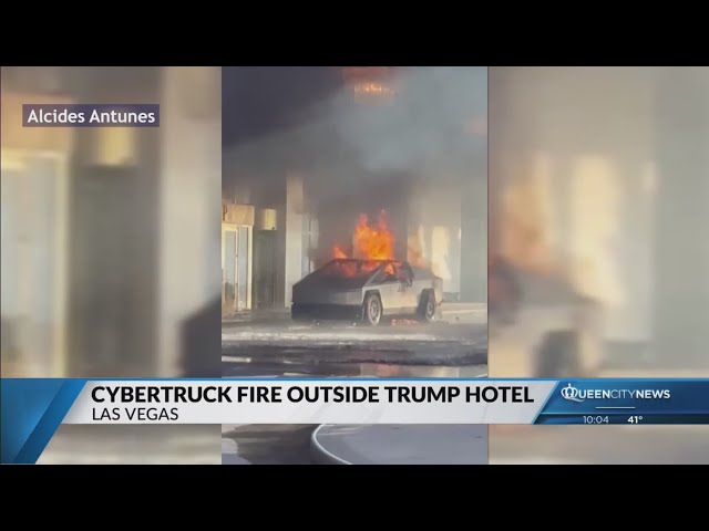 ⁣Authorities investigating after Cybertruck fire outside Trump's hotel in Las Vegas