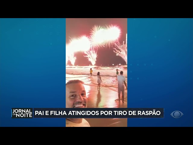 ⁣Tiro atinge pai e filha durante queima de fogos em Copacabana