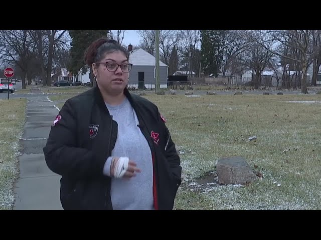 ⁣Woman attacked by 2 pit bulls in Detroit; strangers who tried to help also attacked