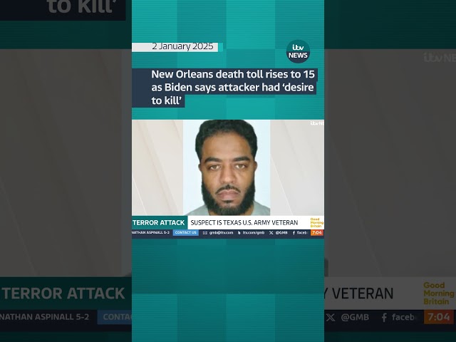 ⁣New Orleans death toll rises to 15 as Biden says attacker had ‘desire to kill’ #itvnews #neworleans