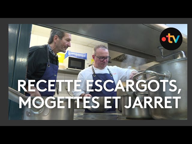 ⁣Menus de fête : recette d'escargots, mogettes et jarret façon David Seguin