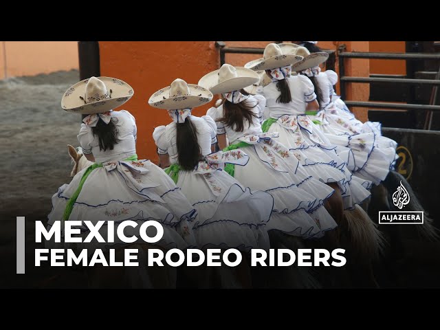 ⁣Female rodeo riders gain global popularity in Mexico's traditional sport