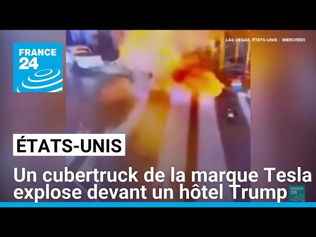 ⁣États-Unis : un cubertruck Tesla explose devant un hôtel Trump • FRANCE 24