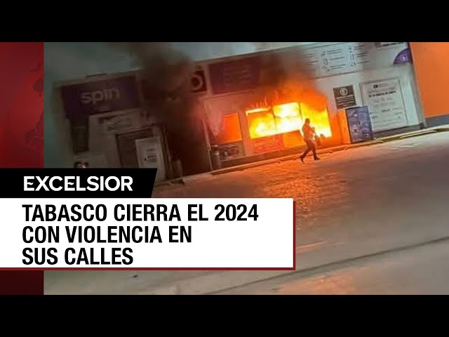 ⁣Violento inicio de 2025 en Tabasco con quema de negocios y balaceras