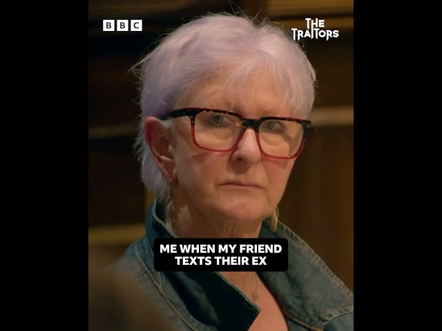 ⁣Linda turns her head when Claudia says "Traitors" - BBC