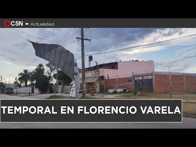 ⁣TEMPORAL en FLORENCIO VARELA: SE VOLÓ un TECHO de un SUPERMERCADO por los FUERTES VIENTOS