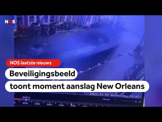 ⁣Camerabeelden tonen hoe pick-uptruck inrijdt op mensen in New Orleans