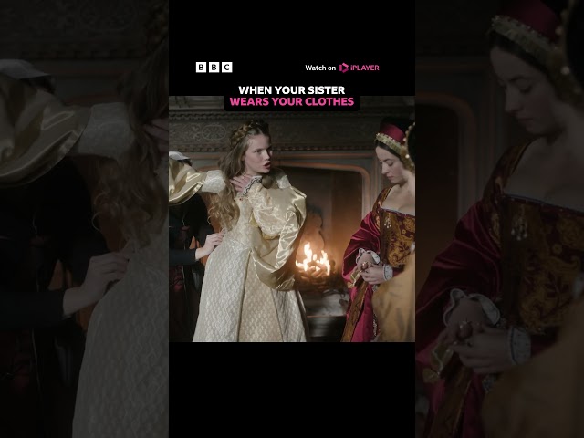 ⁣Mary looks very unamused at Catherine Howard - BBC