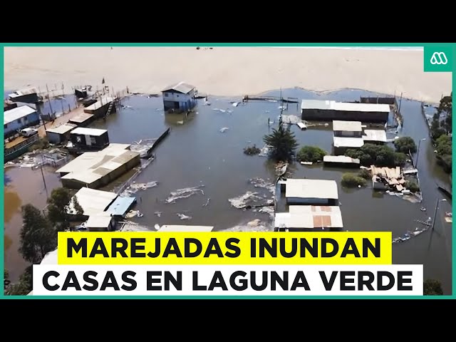 ⁣Marejadas inundan casas en sector de Laguna Verde en Valparaíso: Familias acusan abandono