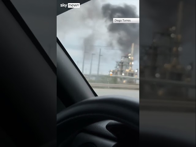 ⁣Large fire breaks out at refinery