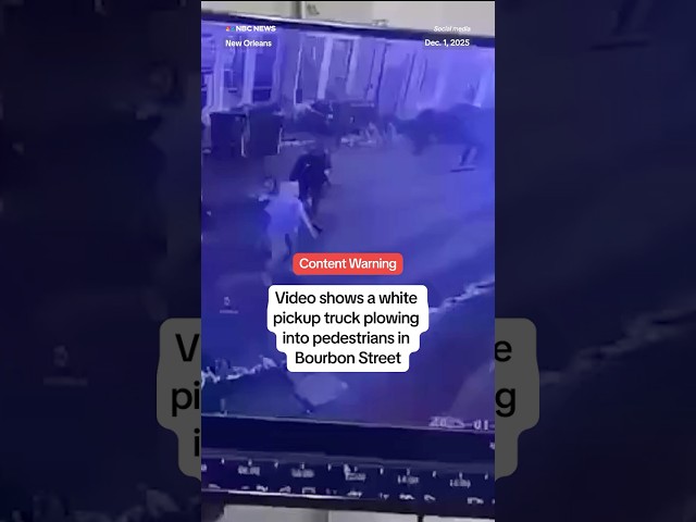 ⁣Video shows a white pickup truck plowing into pedestrians in Bourbon Street