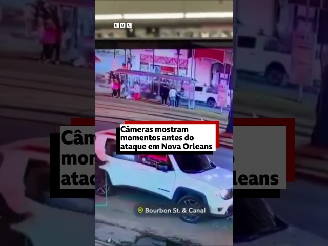 ⁣O momento em que veículo avança sobre pedestres em Nova Orleans #bbcnewsbrasil #noticias