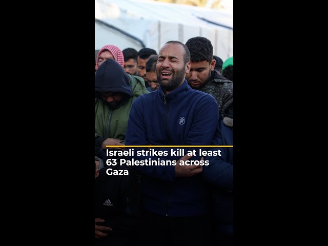 ⁣Israeli strikes kill at least 63 Palestinians across Gaza | AJ#shorts