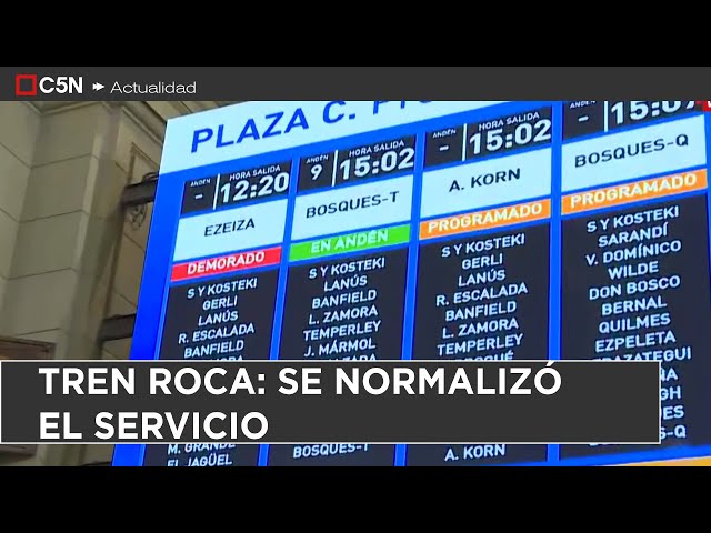 ⁣Se REANUDÓ el funcionamiento de los RAMALES del TREN ROCA tras la INTERRUPCIÓN del SERVICIO