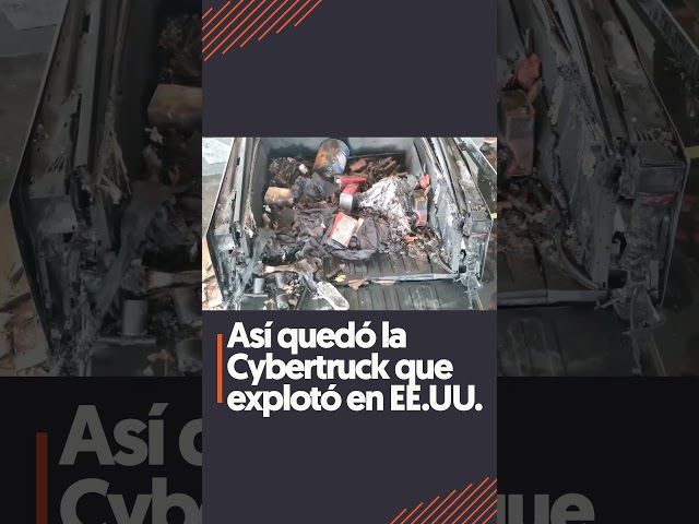 ⁣Así quedó la Cybertruck de Tesla que explotó en Estados Unidos