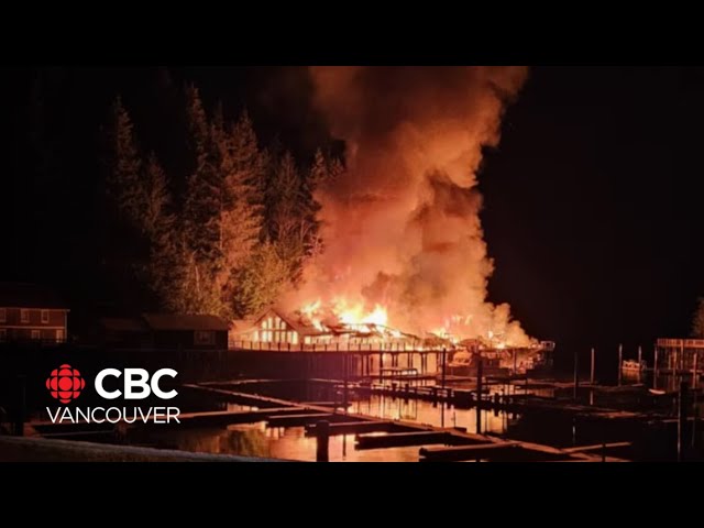 ⁣Fire destroys historic pier, whaling museum on Vancouver Island