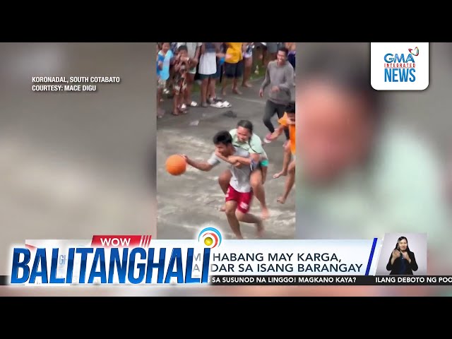 ⁣Basketball game habang may karga, pamaskong paandar sa isang barangay | Balitanghali