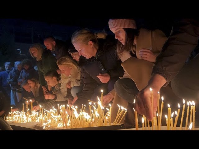 ⁣Thousands attend vigil in Podgorica for 12 victims of Cetinje shooting rampage