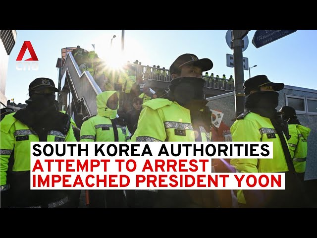 ⁣South Korea authorities in standoff at presidential palace to arrest impeached Yoon