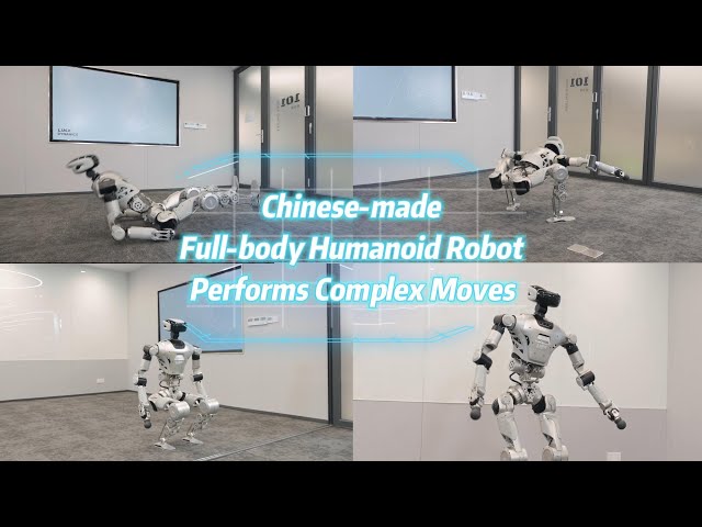 ⁣Chinese-made full-body humanoid robot performs complex moves