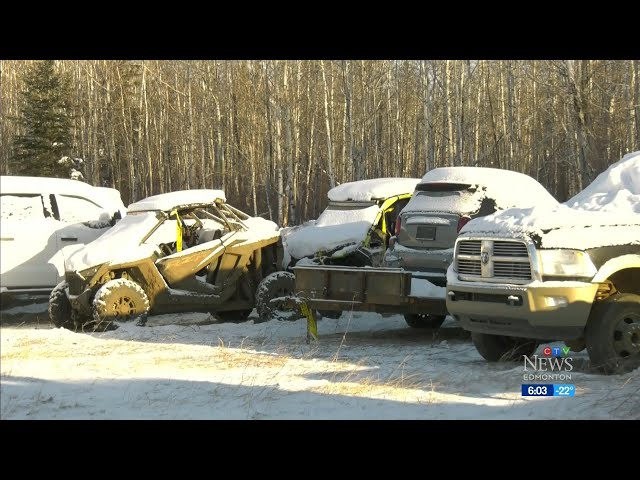 ⁣GPS tracker leads Alberta RCMP to chop shop worth millions in stolen vehicles, heavy equipment