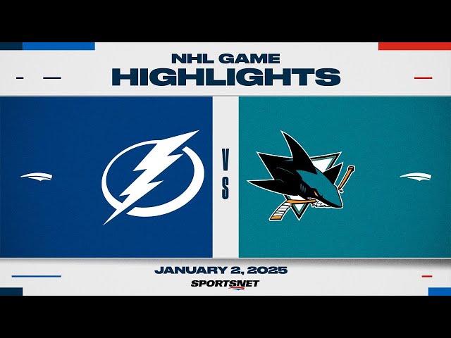 ⁣NHL Highlights | Lightning vs. Sharks - January 2, 2025