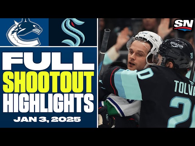 ⁣Vancouver Canucks at Seattle Kraken | FULL Shootout Highlights - January 2, 2025