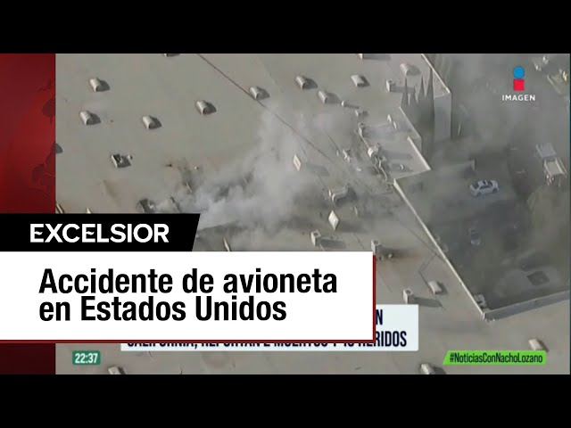 ⁣Se estrella avioneta en almacén comercial de California, EU