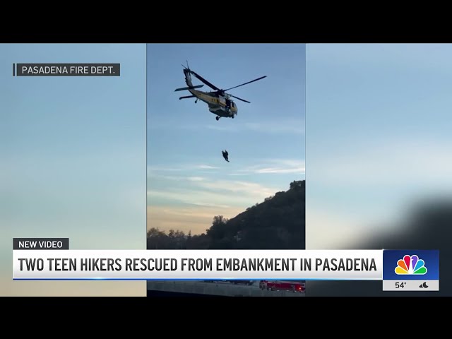 ⁣Two teen hikers rescued from embankment in Pasadena