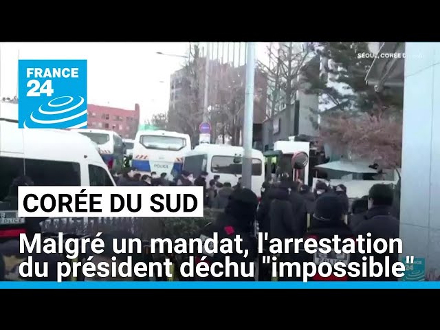 ⁣Corée du Sud : malgré un mandat d'arrêt, l'arrestation du président déchu "impossible