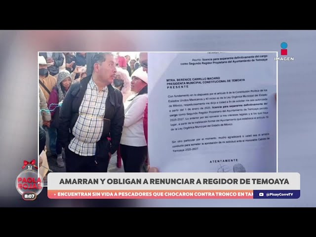 ⁣Pobladores de Temoaya amarran al regidor Víctor Manuel Montiel para obligarlo a renunciar | DPC