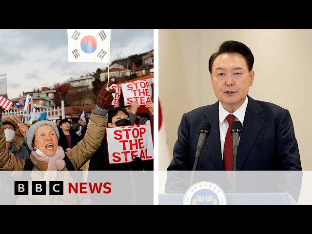 ⁣Attempt to arrest South Korea president suspended after dramatic standoff | BBC News