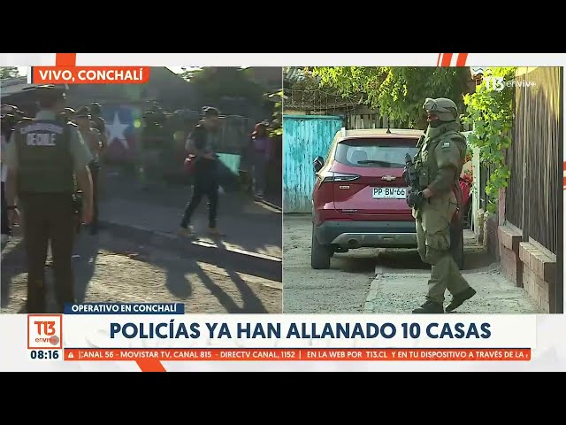 ⁣Masivo allanamiento en Conchalí: Cerca de 100 policías realizan operativo en el lugar