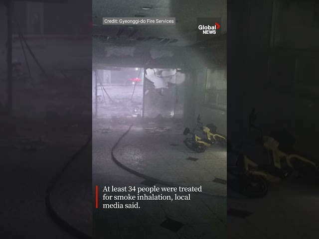 ⁣More than 200 people rescued from burning building in South Korea