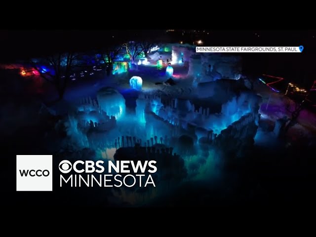 ⁣Drone captures Minnesota ice castles in all their magnificence