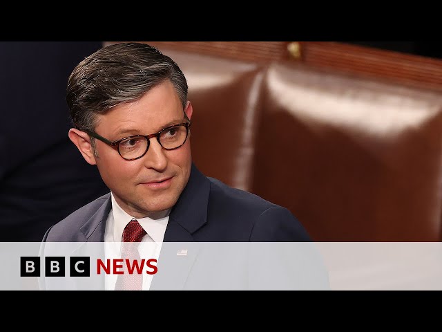 ⁣Mike Johnson survives razor-thin vote to remain US House Speaker | BBC News